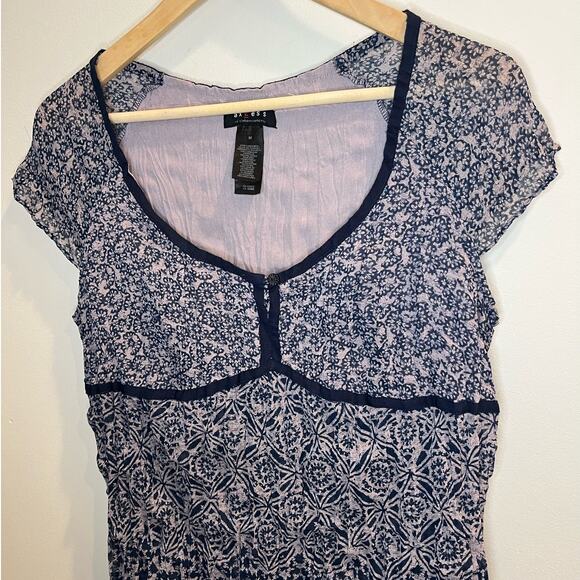 Axcess Womens Y2k Babydoll Top Size Medium Purple Micro Floral Print - Picture 4 of 5